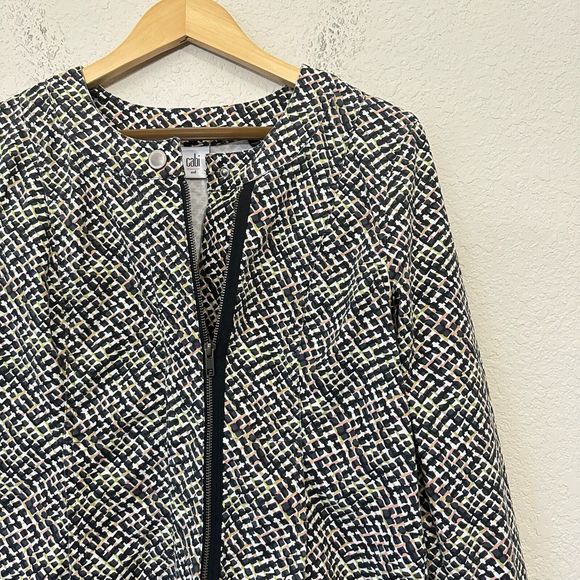 CAbi #5099 Full Zip Cliffside Moto Style Jacket Multicolor Abstract Print - Picture 2 of 8